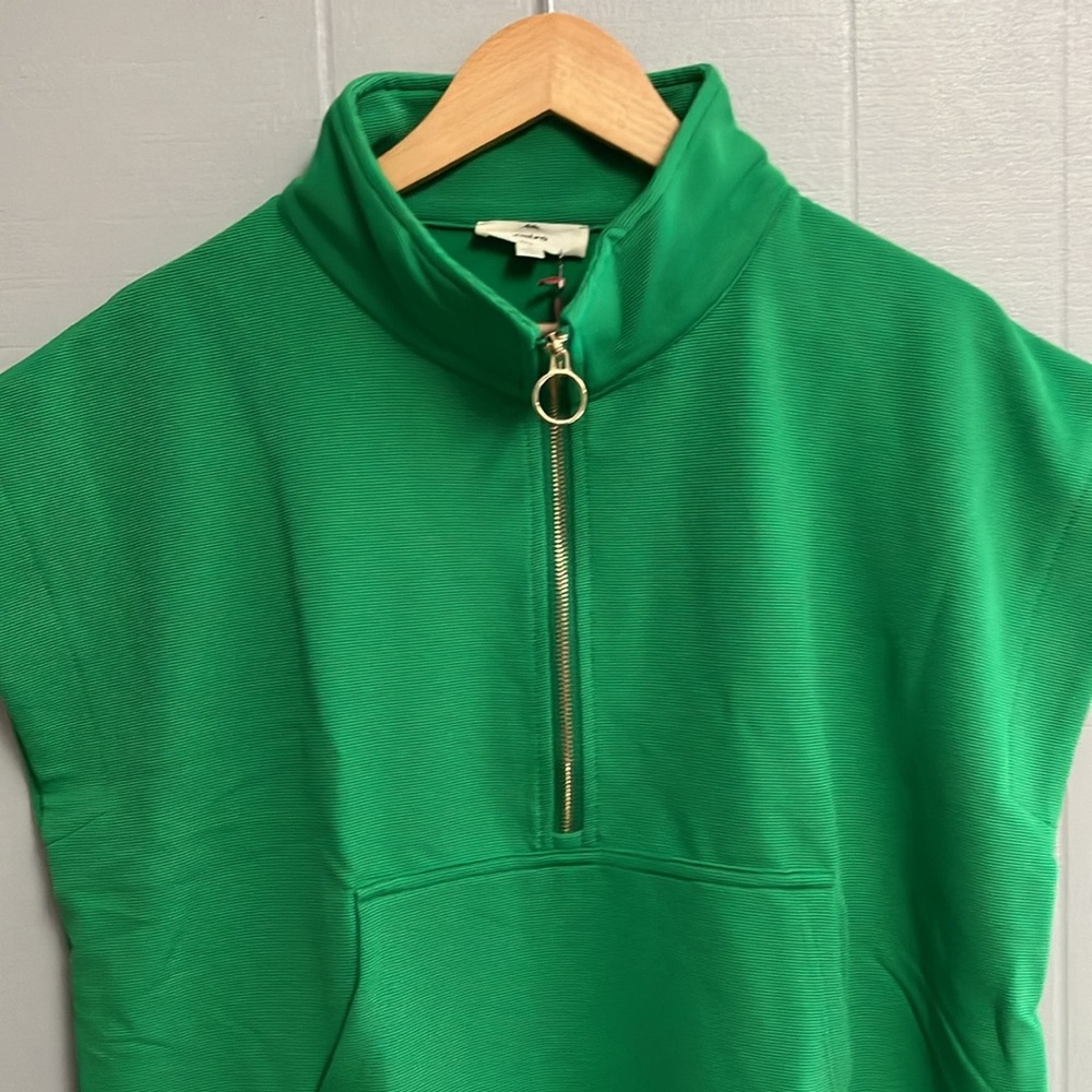 New with tags!! Entro Vibrant Green Textured Top Large Zip Closure New with Tags - Picture 3 of 11